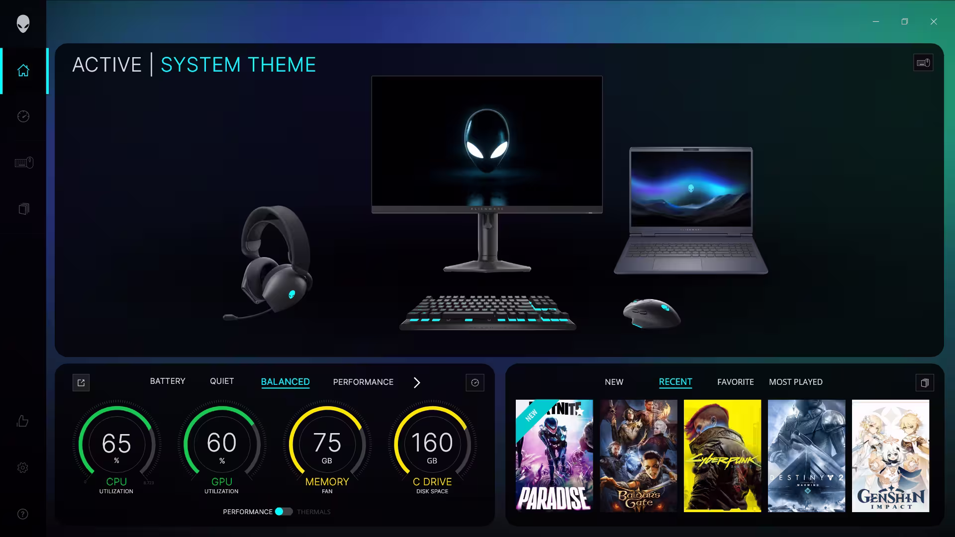Alienware 16X Aurora theme active