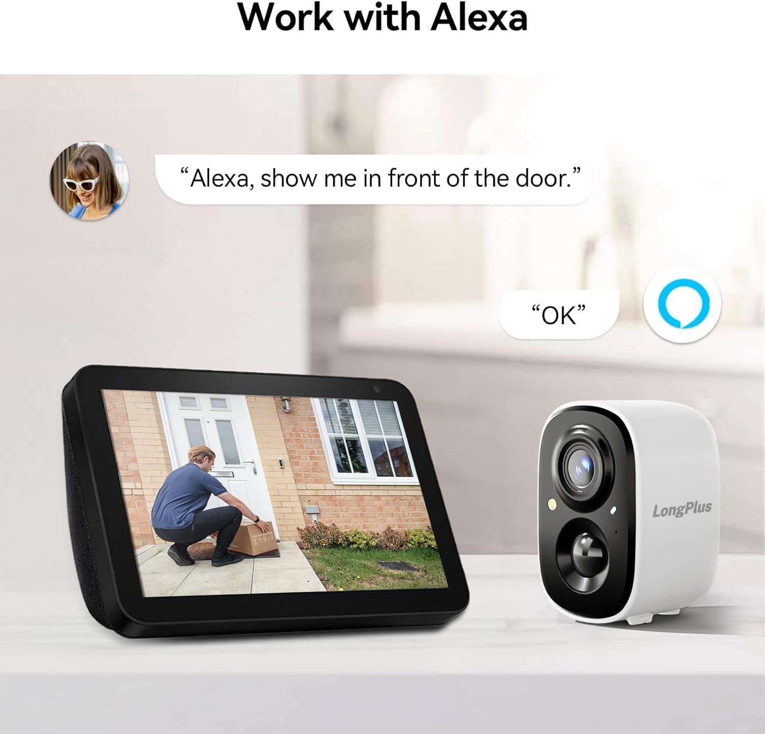 Outdoor camera with Alexa display