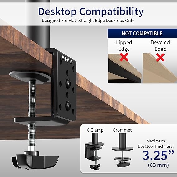 VIVO dual monitor mount in workspace