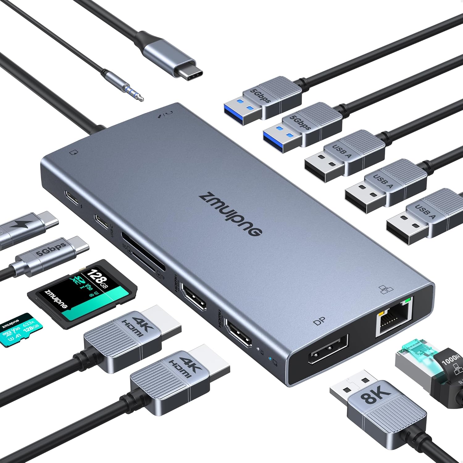 ZMUIPNG USB-C Docking Station 15-in-1