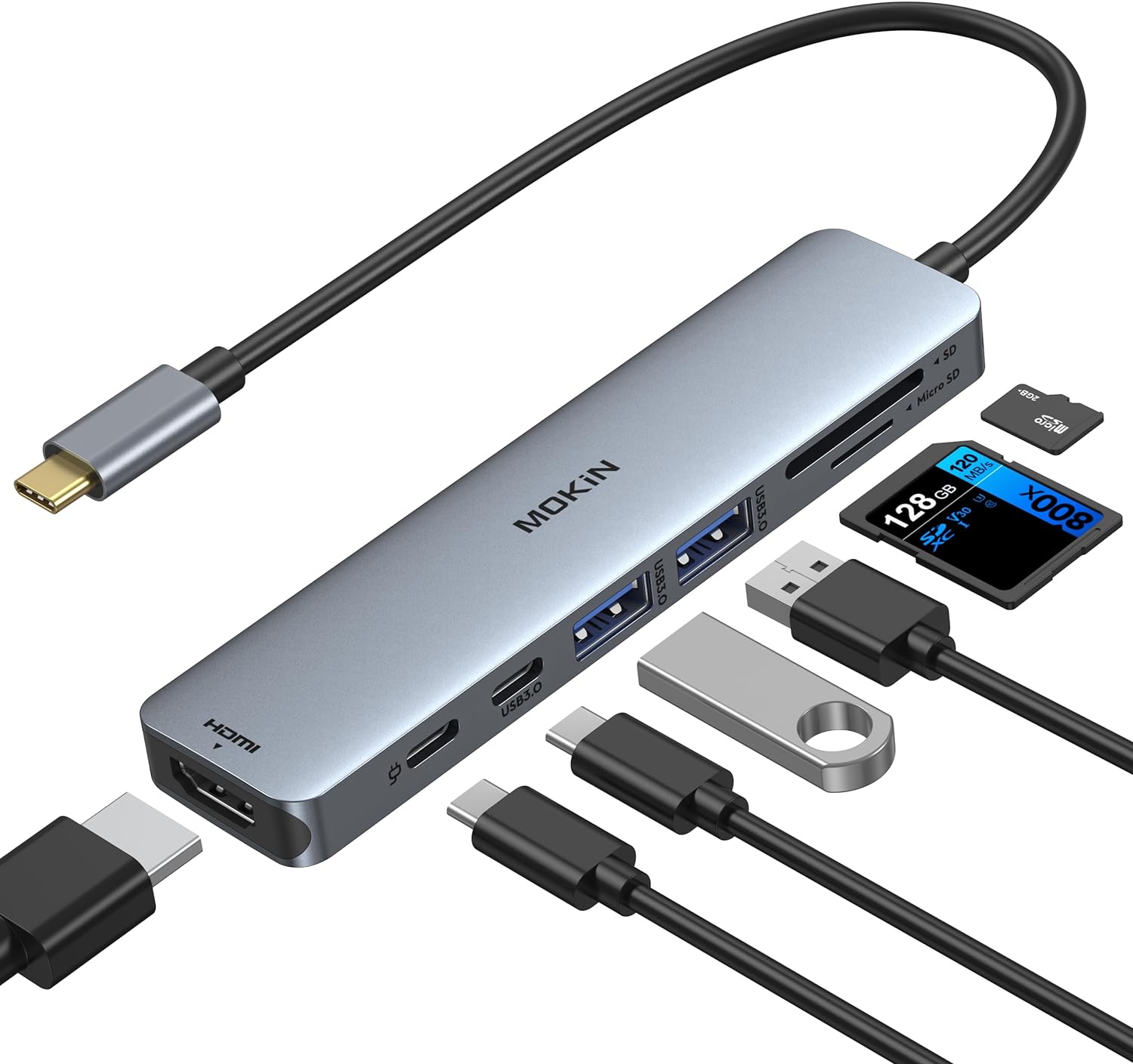 MOKiN 7-in-1 USB-C Hub HDMI Adapter